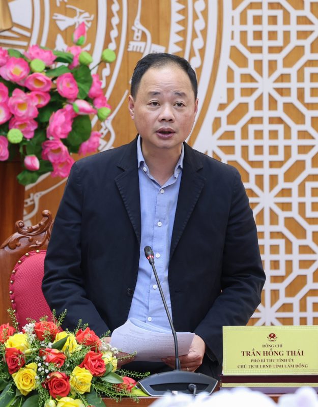 Chủ tịch UBND tỉnh Lâm Đồng Trần Hồng Thái nêu một số kiến nghị tại Hội nghị