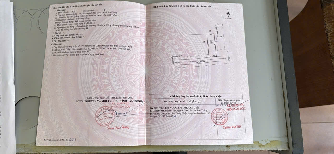 Đất nền biệt thự Lê Thị Riêng Phường 3 Bảo Lộc Lâm Đồng